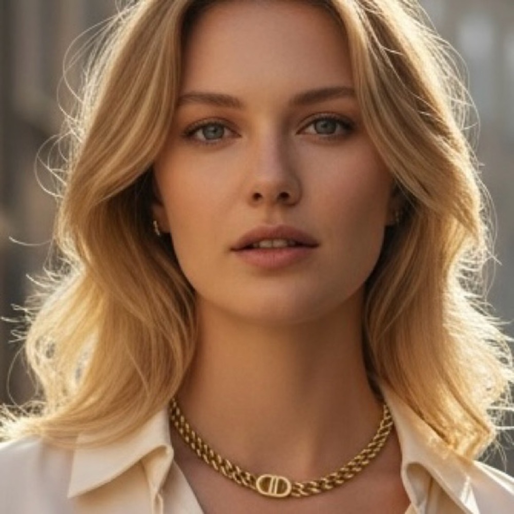 Gold Designer CD 18K Chain Necklace
